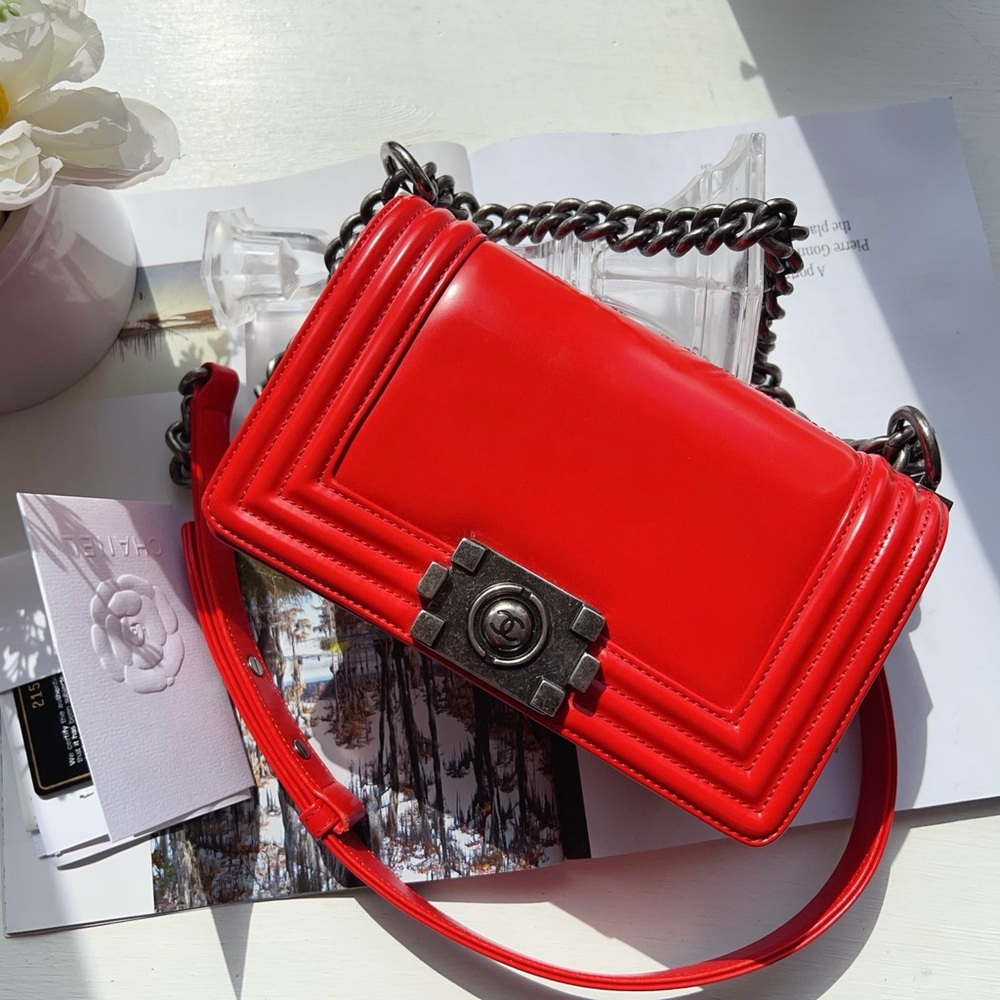 Chanel Reverso Boy Flap Bag Glazed Calfskin Small